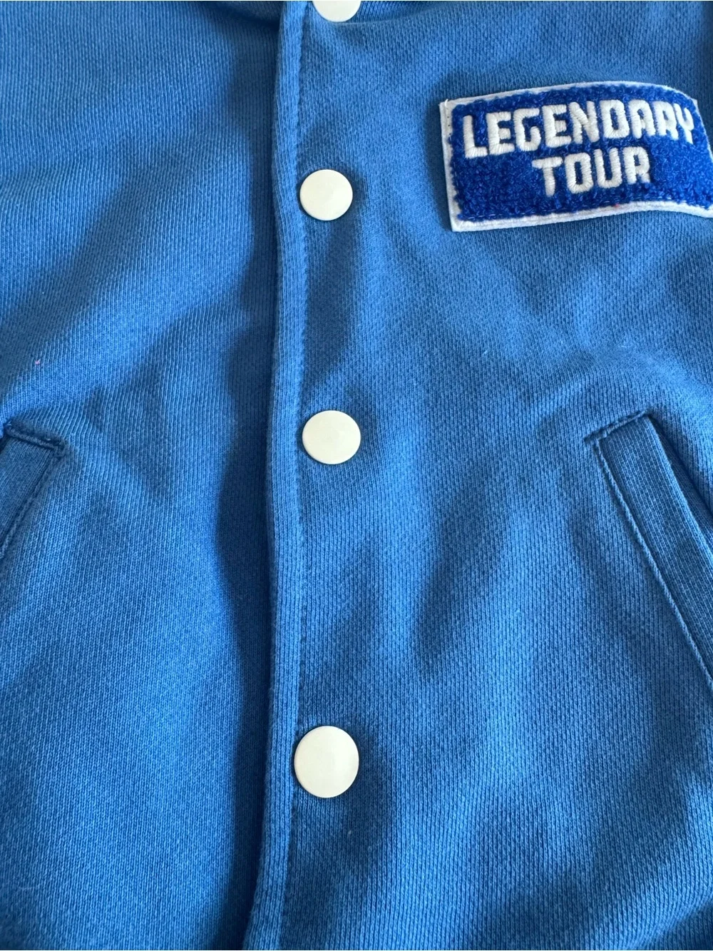 Zara Kids 'Legendary Tour' Blue & White Varsity Jacket